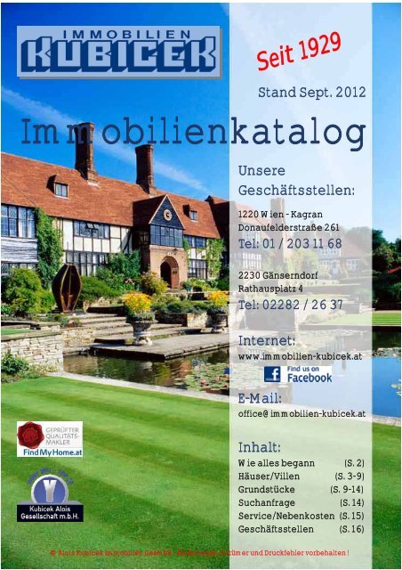 Immobilienkatalog - Immobilien Kubicek Homepage