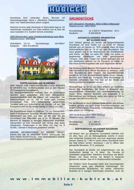 Immobilienkatalog - Immobilien Kubicek Homepage