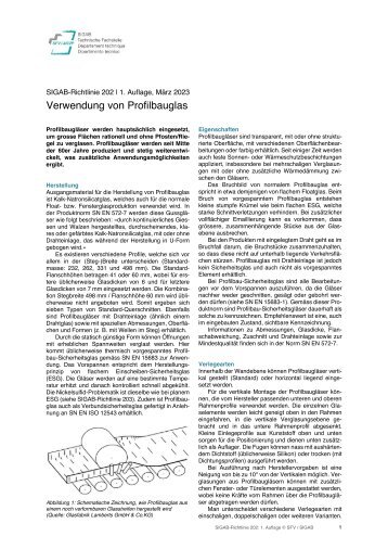 SIGAB-Richtlinie 202 «Verwendung von Profilbauglas»