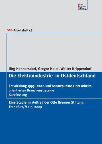 Die Elektroindustrie in Ostdeutschland - Otto Brenner Shop