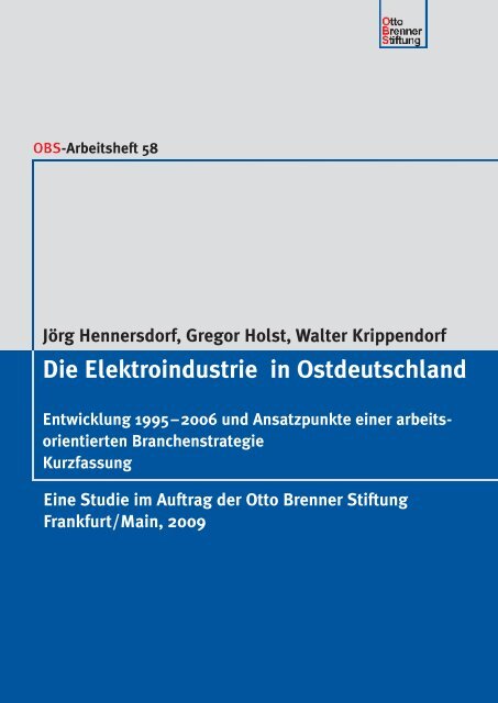 Die Elektroindustrie in Ostdeutschland - Otto Brenner Shop