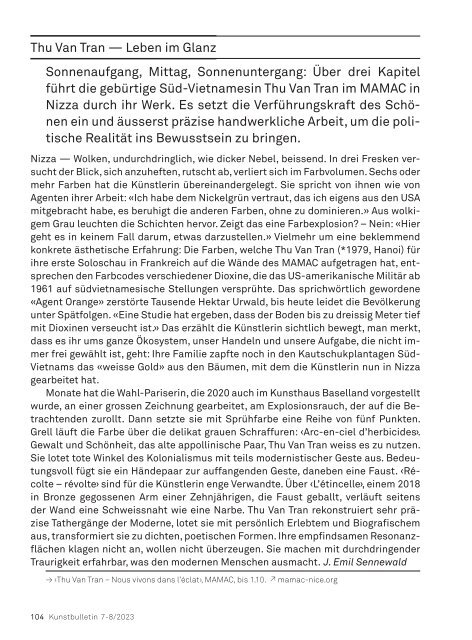 Kunstbulletin Juli/August 2023