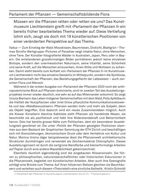 Kunstbulletin Juli/August 2023