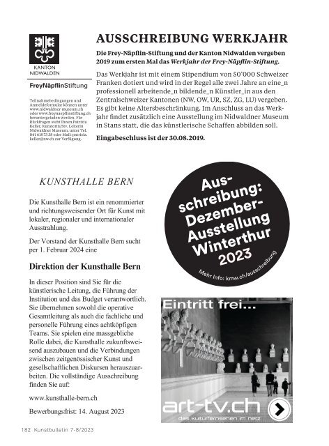 Kunstbulletin Juli/August 2023