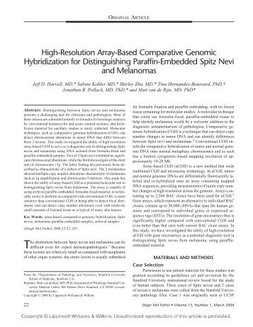 High-Resolution Array-Based Comparative Genomic Hybridization for