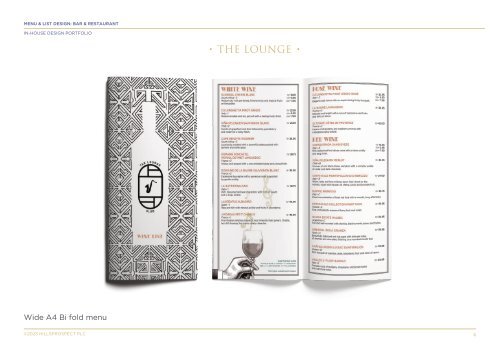 Wine List &amp; Menu Design Portfolio