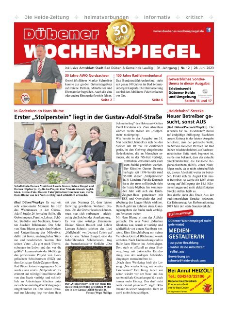 Dübener Wochenspiegel - Ausgabe 12 - Jahrgang 2023