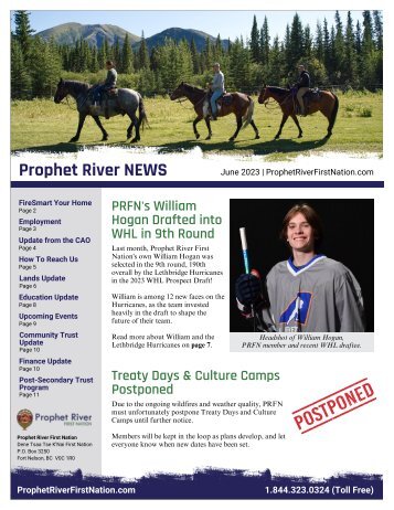 Prophet River First Nation News - 2023 June