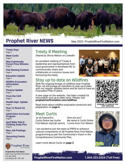 Prophet River First Nation News - May 2023