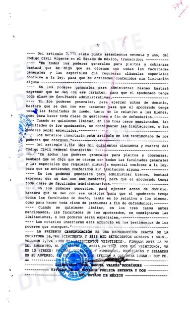 destitucion de gabriel carbonell alatriste de centro cultural el plaza sa de cv 