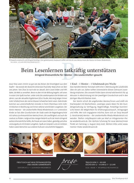 Das Stadtgespräch Ausgabe Juli 2023 auf Mein Rheda-Wiedenbrück 