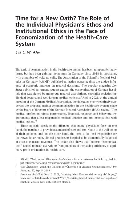Michael Welker | Eva Winkler | John Witte, Jr. | Stephen Pickard (Eds.): The Impact of Health Care (Leseprobe)