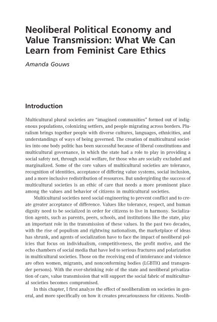 Piet Naudé | Michael Welker | John Witte, Jr. (Eds.): The Impact of Political Economy (Leseprobe)