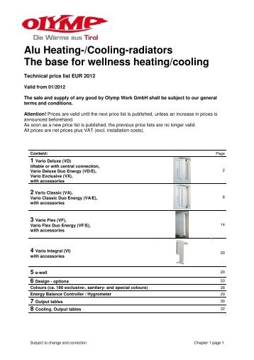 Olymp Alu Heating-/Cooling-radiators - HELS