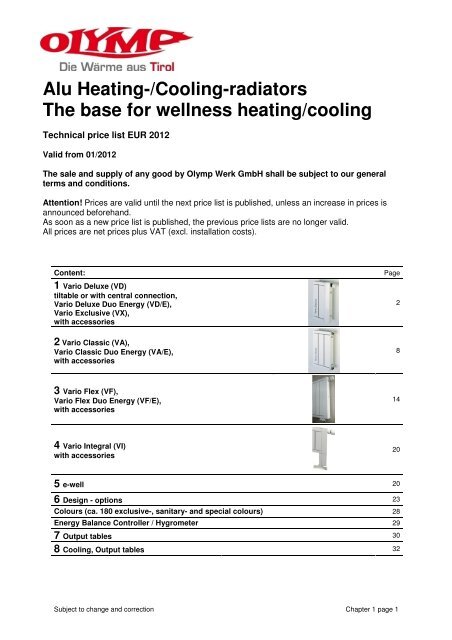 Olymp Alu Heating-/Cooling-radiators - HELS