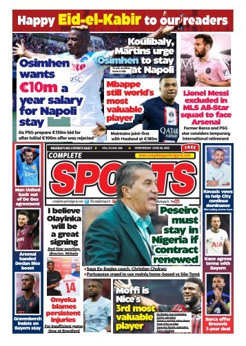 COMPLETE SPORTS - WEDNESDAY, JUNE 28, 2023