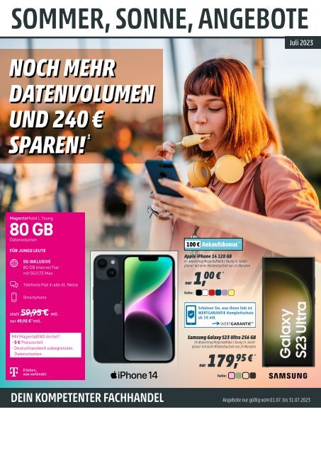 Telekom Monatsflyer Juli 2023