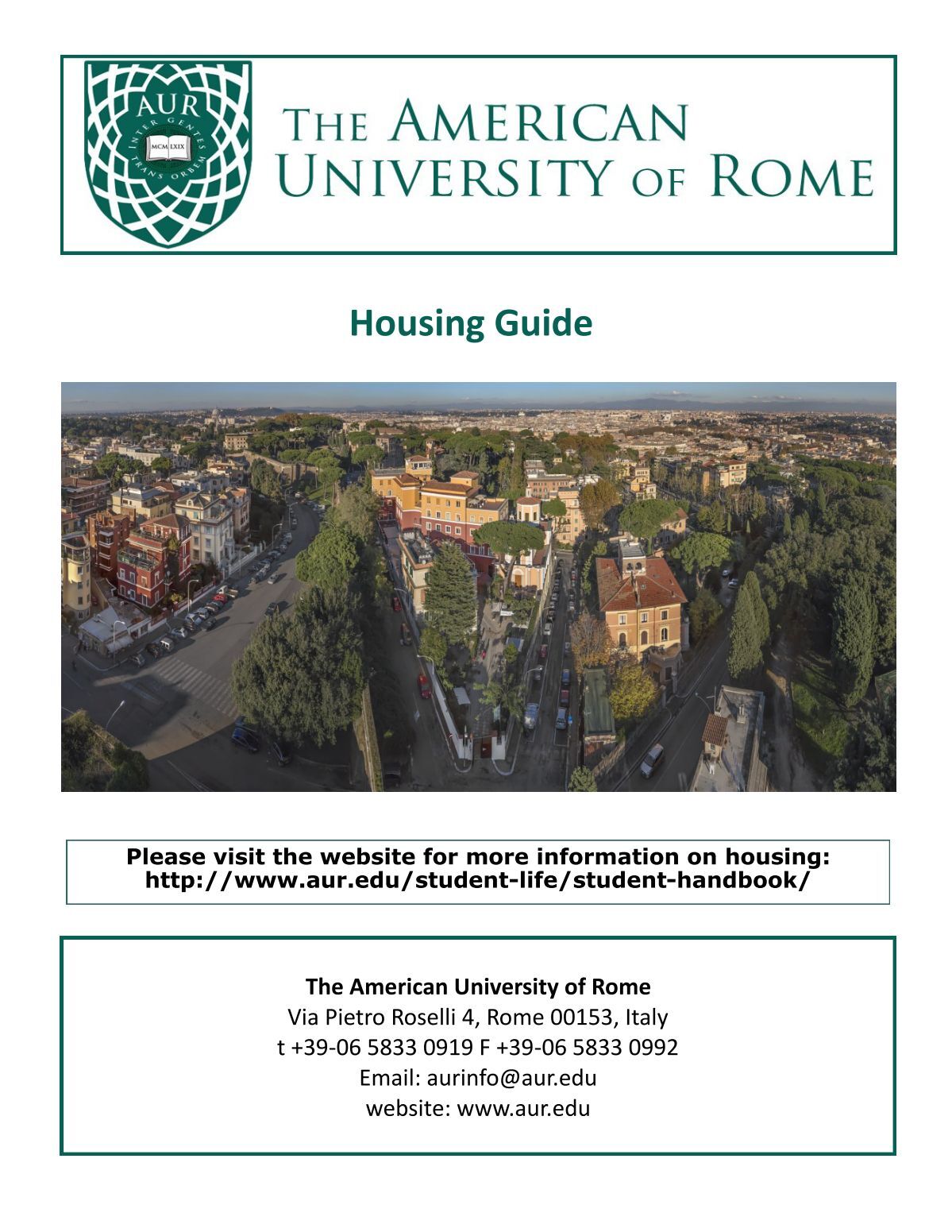 Housing American University Of Rome