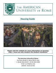The American University of Rome 2023 Housing Guide