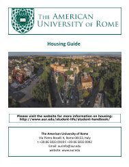 The American University of Rome Housing Guide - updated September 2024