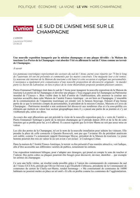 PANORAMA DE PRESSE - 28.06.23