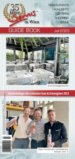 Servus in Wien - Juli 2023 - Guide Book mit Schanigarten-Guide 2023