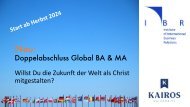 Global BA/MA Programm Deutschland / Österreich / Schweiz