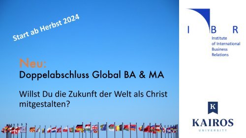 Global BA/MA Programm Deutschland / Österreich / Schweiz