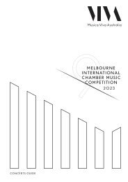 Melbourne International Chamber Music Competition Concert Guide | July 2023