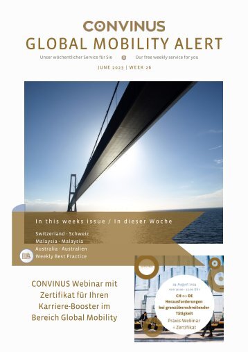 CONVINUS Global Mobility Alert - Week 26.2023