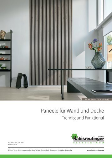 Paneele für Wand und Decke mit Akustikwirkung