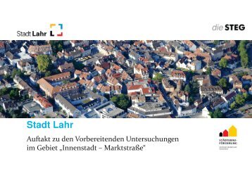 Präsentation Infoveranstaltung - Auftakt zu den Vorbereitenden Untersuchungen im Gebiet Innenstadt – Marktstraße