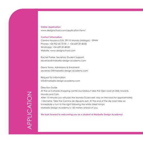 Marbella Design Academy brochure 2023 - 2024