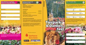 Flyer mit Programm Tierpark und Dahlienfest - Stadt Gera