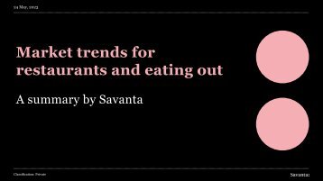 Savanta: Market trends for restaurants and eating out