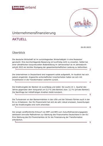 2023_05_26_Unternehmensfinanzierung_aktuell