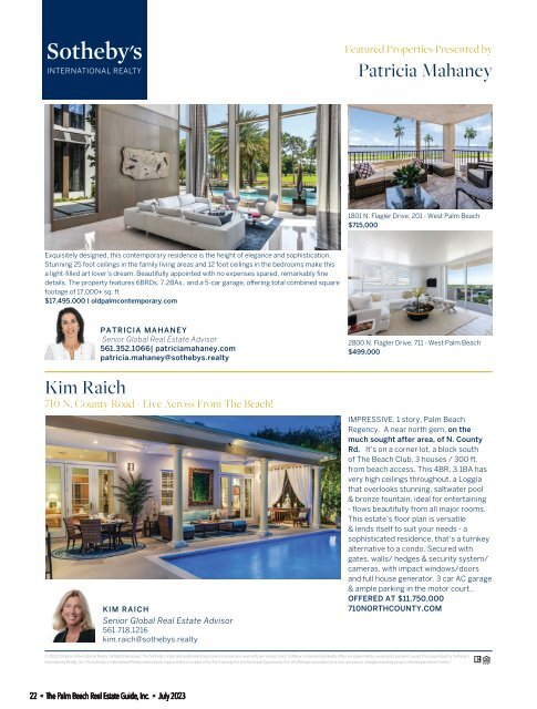 Palm Beach Real Estate Guide JULY 2023