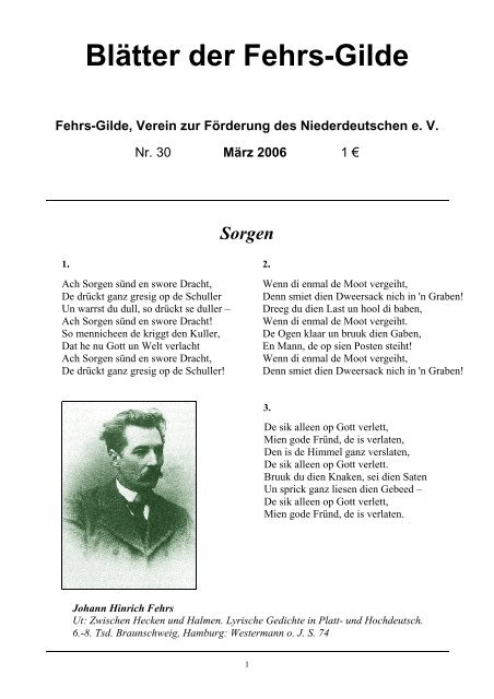 Ausgabe 30 / März 2006 / pdf - Fehrs-Gilde - Verein zur Förderung ...