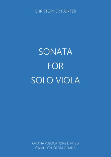 CHRISTOPHER PAINTER - Sonata for Solo Viola 