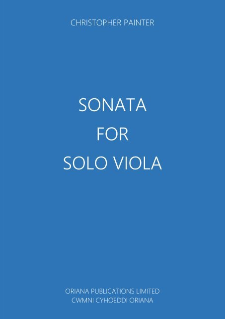 CHRISTOPHER PAINTER - Sonata for Solo Viola 