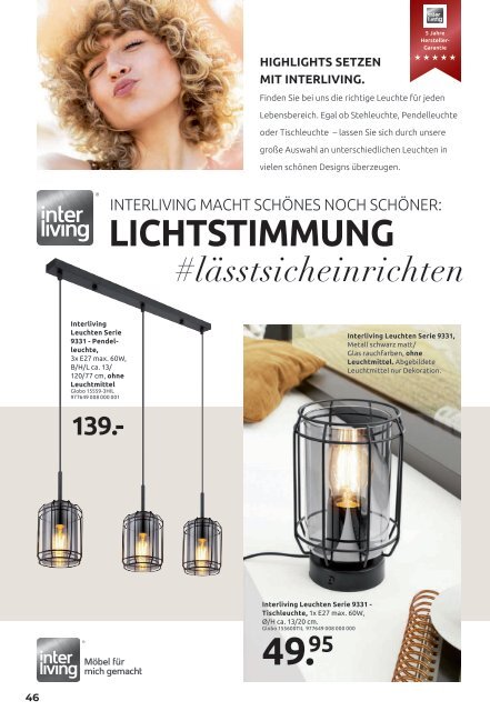 Leuchten - Lichtträume Möbel Knappstein 2023