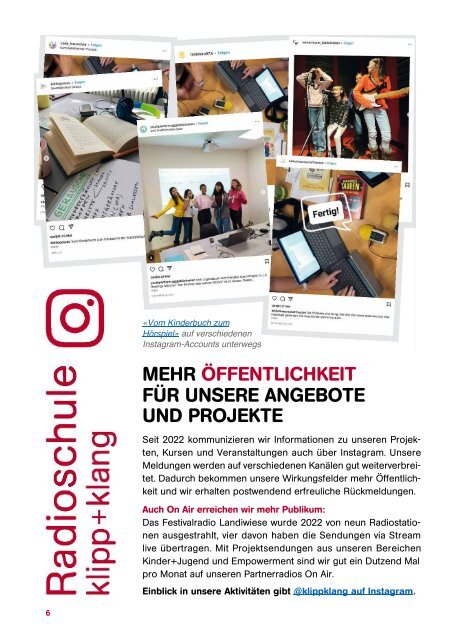 Jahresbericht klipp+klang 2022