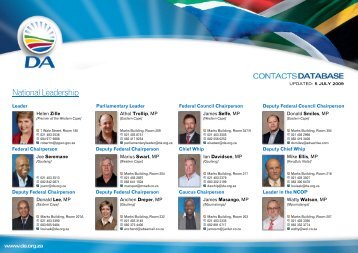 DA media contacts.pdf - Democratic Alliance