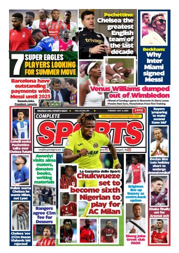 COMPLETE SPORTS - TUESDAY, JULY 4, 2023