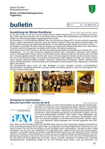 bulletin - Berufs- und Weiterbildungszentrum Toggenburg, Wattwil