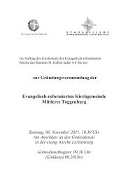 Evangelisch-reformierten Kirchgemeinde ... - Gemeinde Wattwil