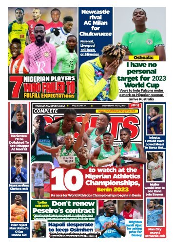 COMPLETE SPORTS - WEDNESDAY, JULY 5, 2023