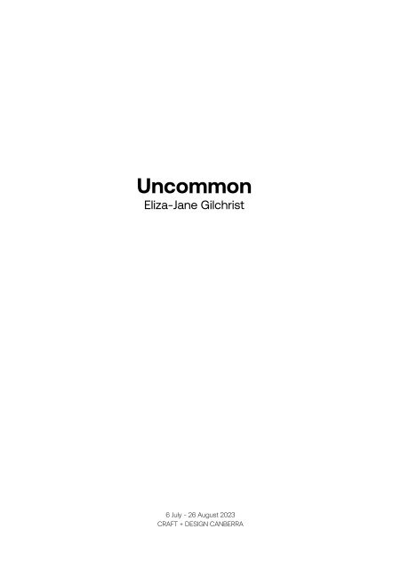 Uncommon Exhibition Catalogue