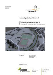 Pflichtenheft Generalplaner - Gemeinde Wattwil