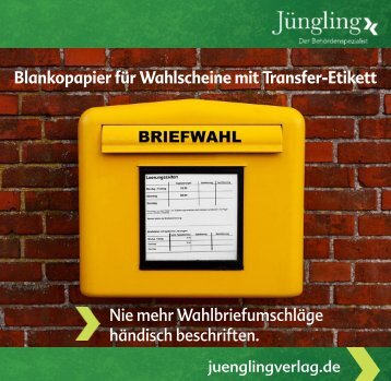 Anleitung "Blankopapier für Wahlscheine mit Transferetikett"